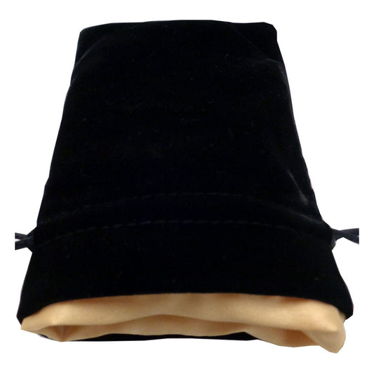 FanRoll Dice Bag Velvet Black with Gold Satin Small P040339