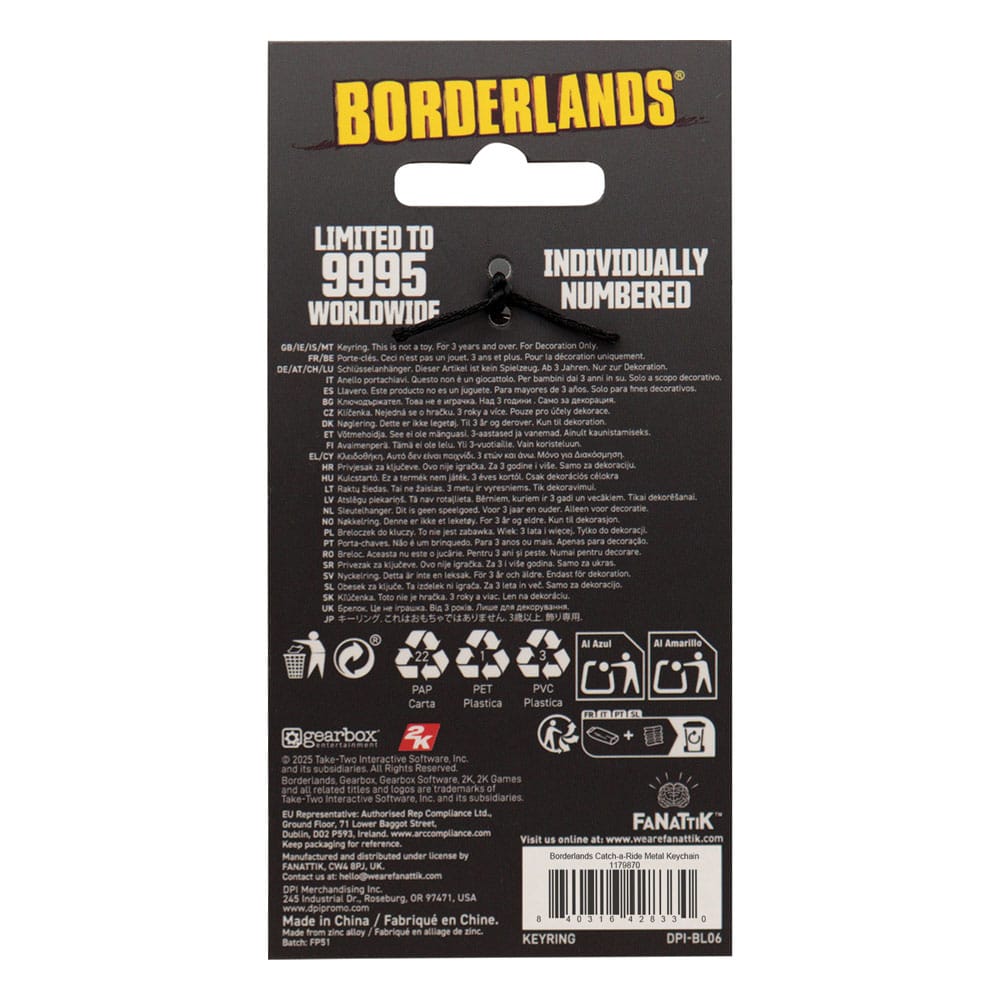 Borderlands Keychain Catch-A-Ride Limited Edition P040446