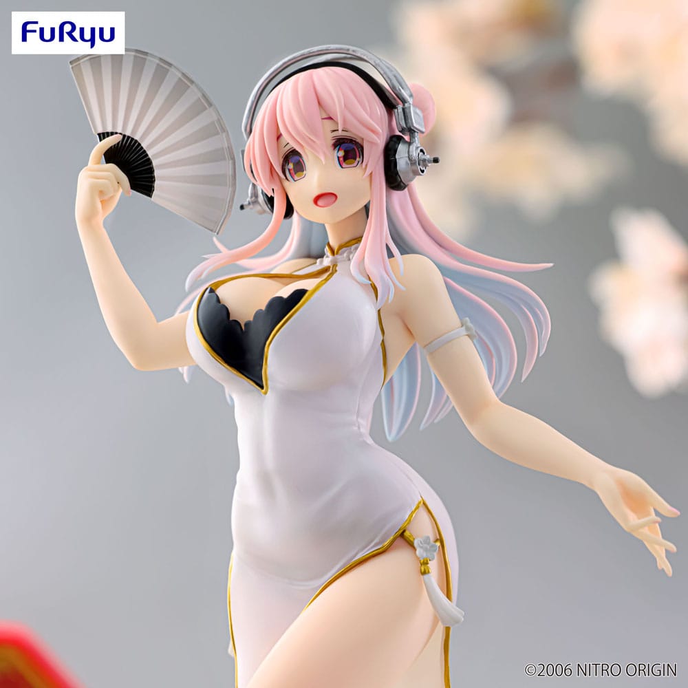 Super Sonico Trio-Try-iT PVC Statue White China Dress Ver. 21 cm P041295