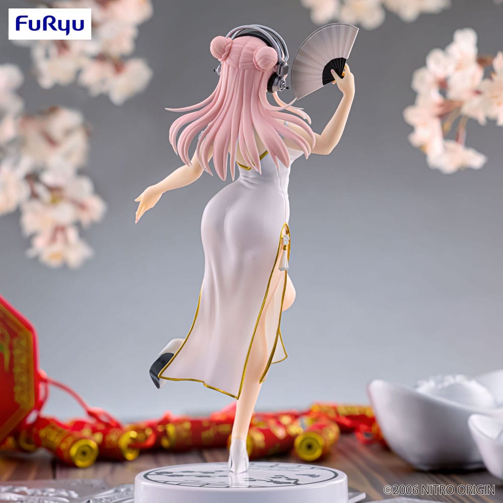 Super Sonico Trio-Try-iT PVC Statue White China Dress Ver. 21 cm P041295