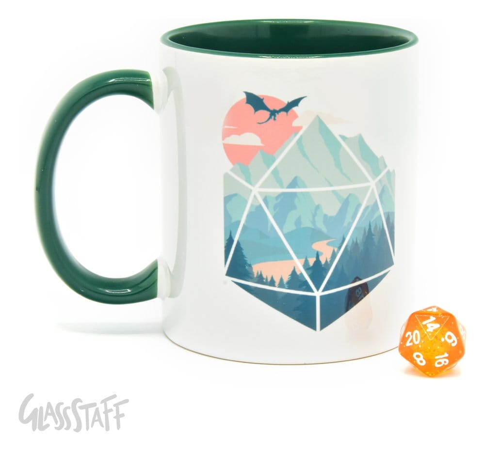 Glassstaff Gift Set Mug & Dice D20 A D20 Scene P071147