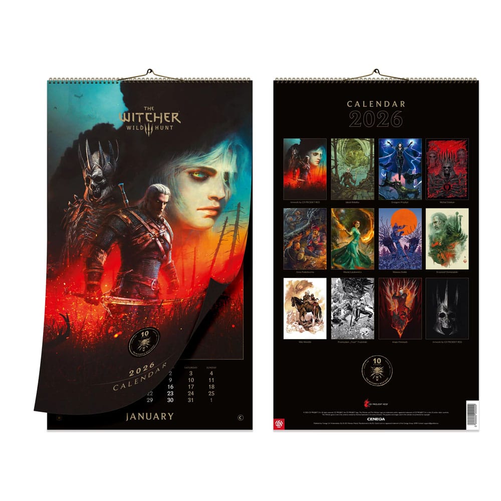 The Witcher 3: Wild Hunt Calendar 2026 10th Anniversary P041820