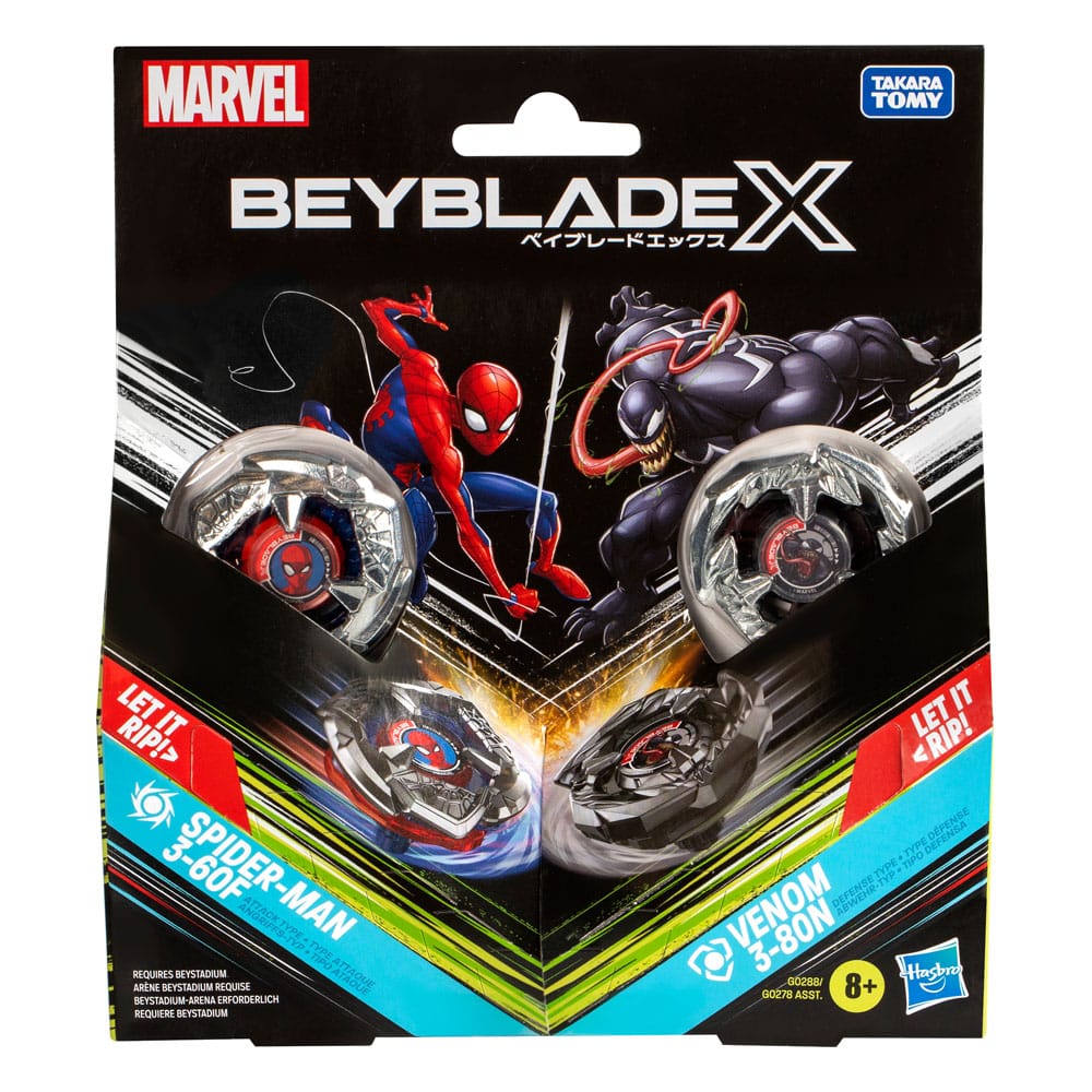 Beyblade X Marvel Collab Spider-Man 3-60F vs. Venom 3-80N P069226