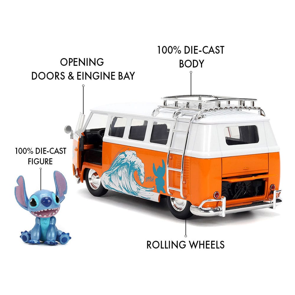 Lilo & Stitch Diecast Model 1/24 1961 VW Bus Stitch P045470