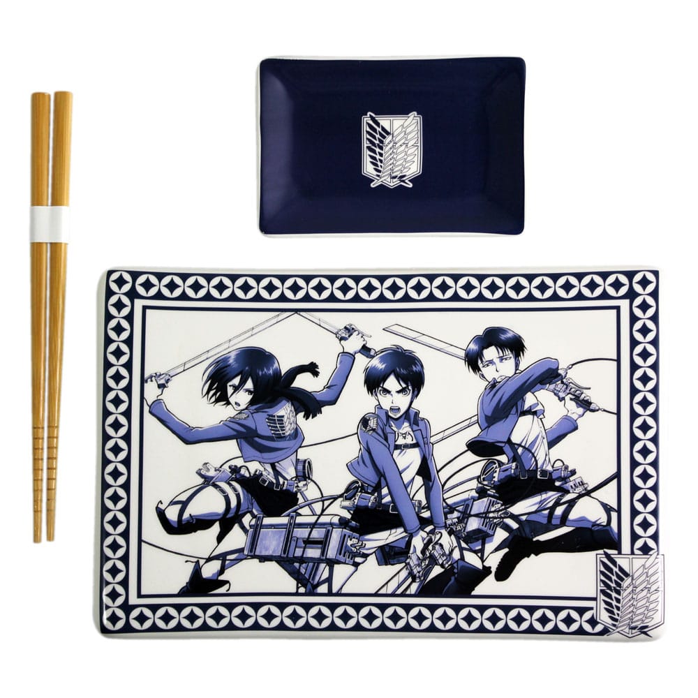 Attack on Titan Ceramic Sushi Set with Chopsticks P045812