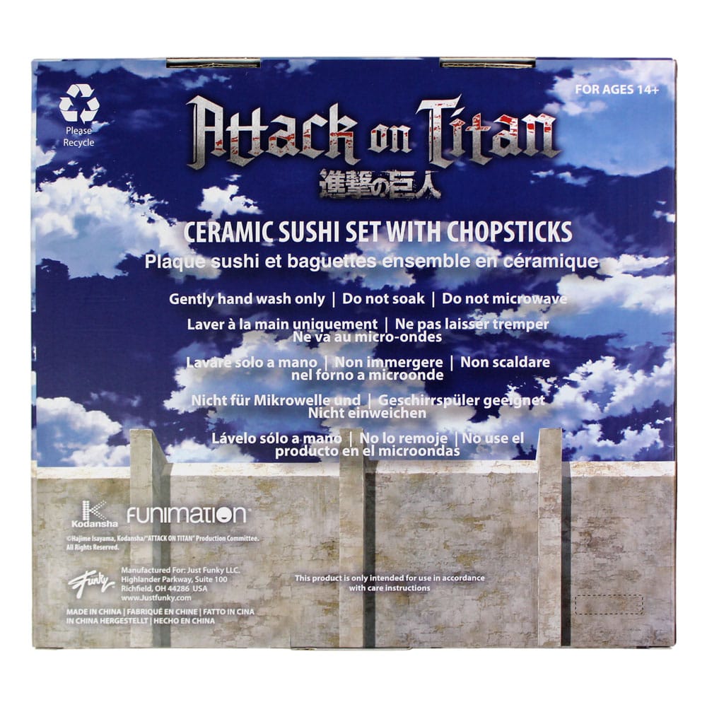 Attack on Titan Ceramic Sushi Set with Chopsticks P045812