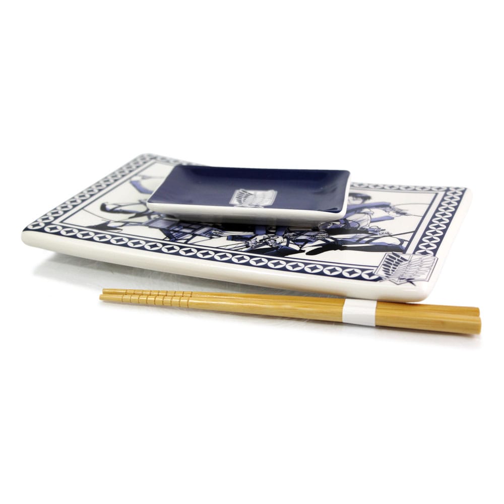 Attack on Titan Ceramic Sushi Set with Chopsticks P045812