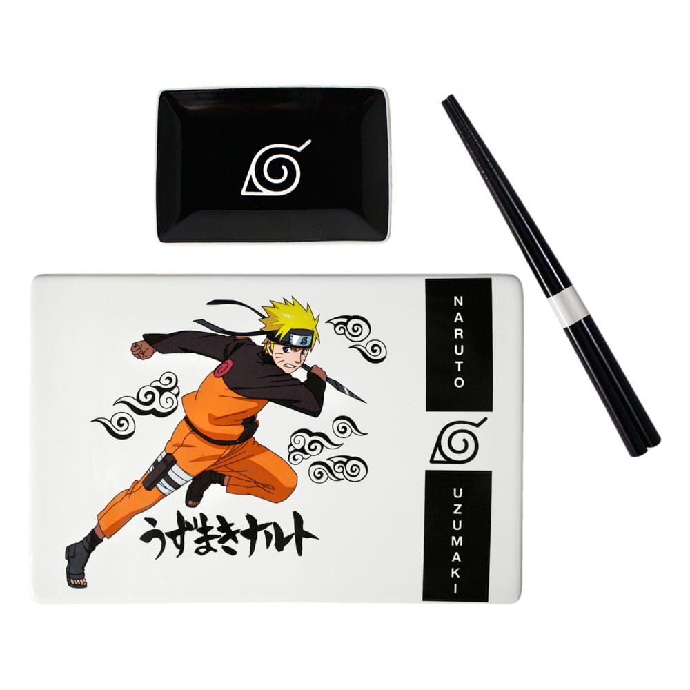 Naruto Shippuden Ceramic Sushi Set with Chopsticks Naruto Uzumaki P045840