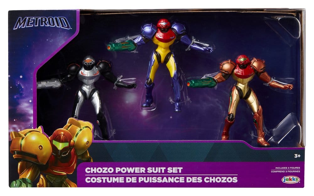 World of Nintendo Metroid Mini Figure 3-Pack Chozo Power Suits 6 cm P071294