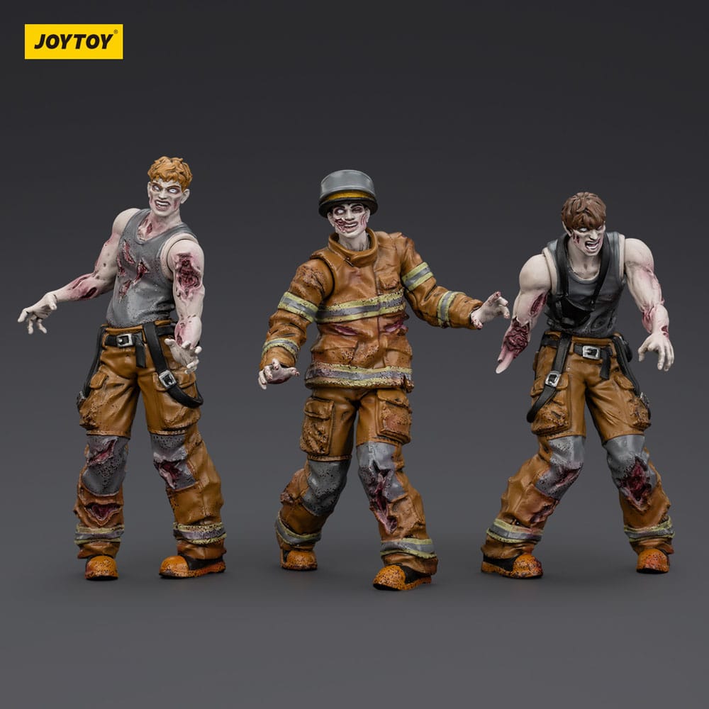 Zombie Dark Source Action Figures 3-Pack Firefighters 8 cm