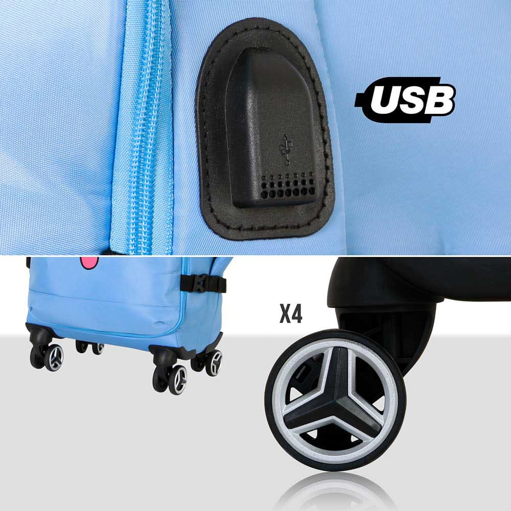 Lilo & Stitch 4-Wheel Cabin Suitcase Stitch Face Blue 55 cm P046943