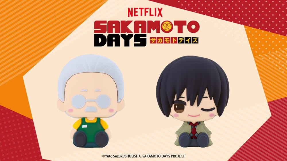 Sakamoto Days Pote Raba Rubber Mascot PVC Mini Figure Sakamoto Taro & Nagumo 8 cm P068574