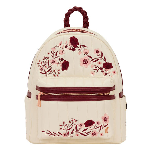 Loungefly Midi Backpack Cream & Red Floral P066391