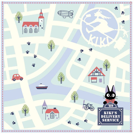 Studio Ghibli Mini Towel Kiki's Delivery Service City Map 25 x 25 cm P049113