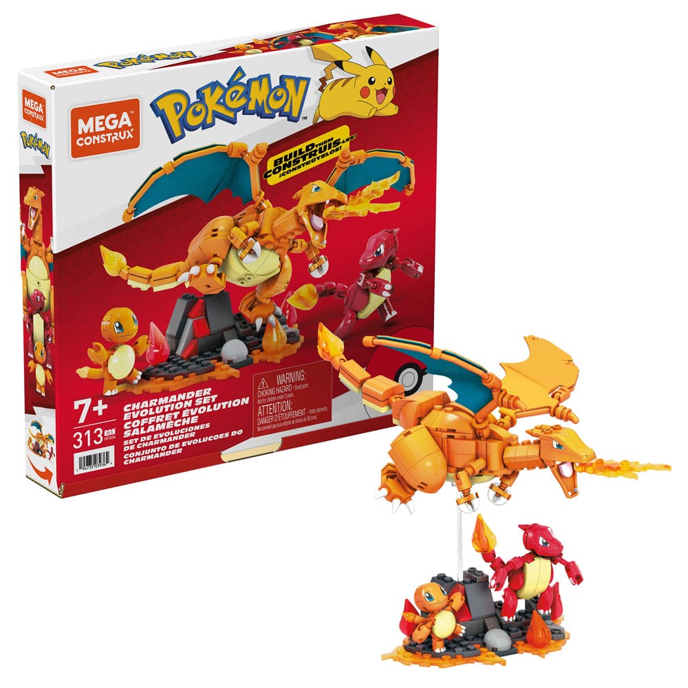Pokemon Mega Construx Construction Set Charmander Evolution Set