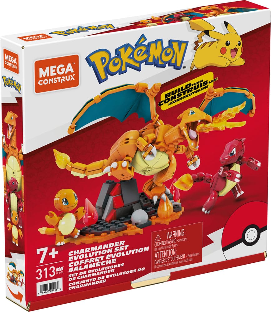 Pokemon Mega Construx Construction Set Charmander Evolution Set