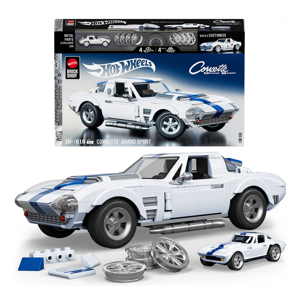 Mattel Brick Shop Hot Wheels Elite Series Building Set 1/16 Corvette Grand Sport P049413