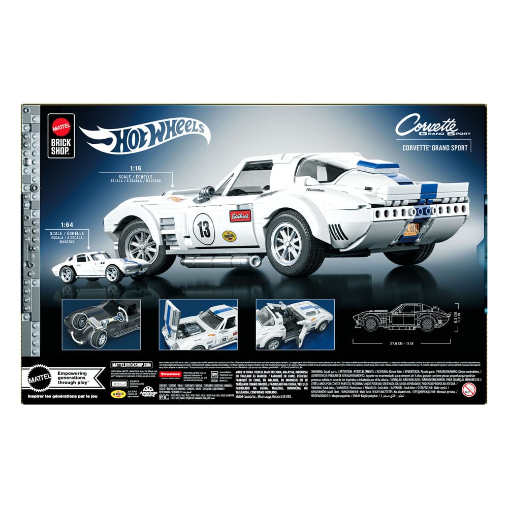 Mattel Brick Shop Hot Wheels Elite Series Building Set 1/16 Corvette Grand Sport P049413