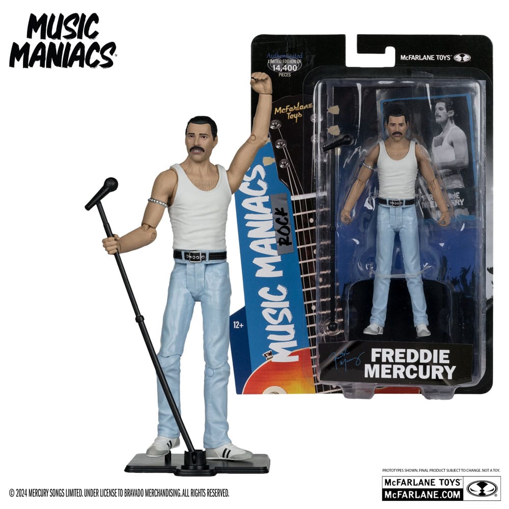 MUSIC MANIACS ROCK ACTION FIGURE FREDDY MERCURY 15 CM P049533