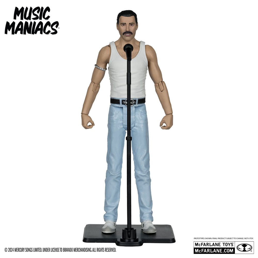MUSIC MANIACS ROCK ACTION FIGURE FREDDY MERCURY 15 CM P049533