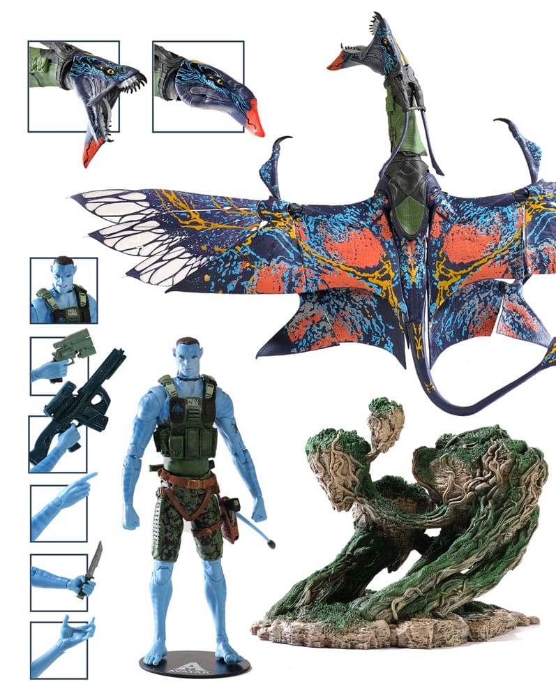 Avatar: The Way of Water Action Figure Recom Quaritch & RDA Banshee (Gold Label)