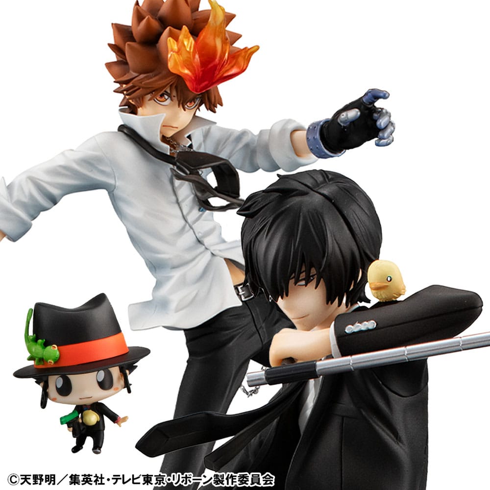 Katekyo Hitman Reborn! G.E.M. Series PVC Statue Tsunayoshi Sawada & Kyoya Hibari & Reborn Set 21 cm P050460