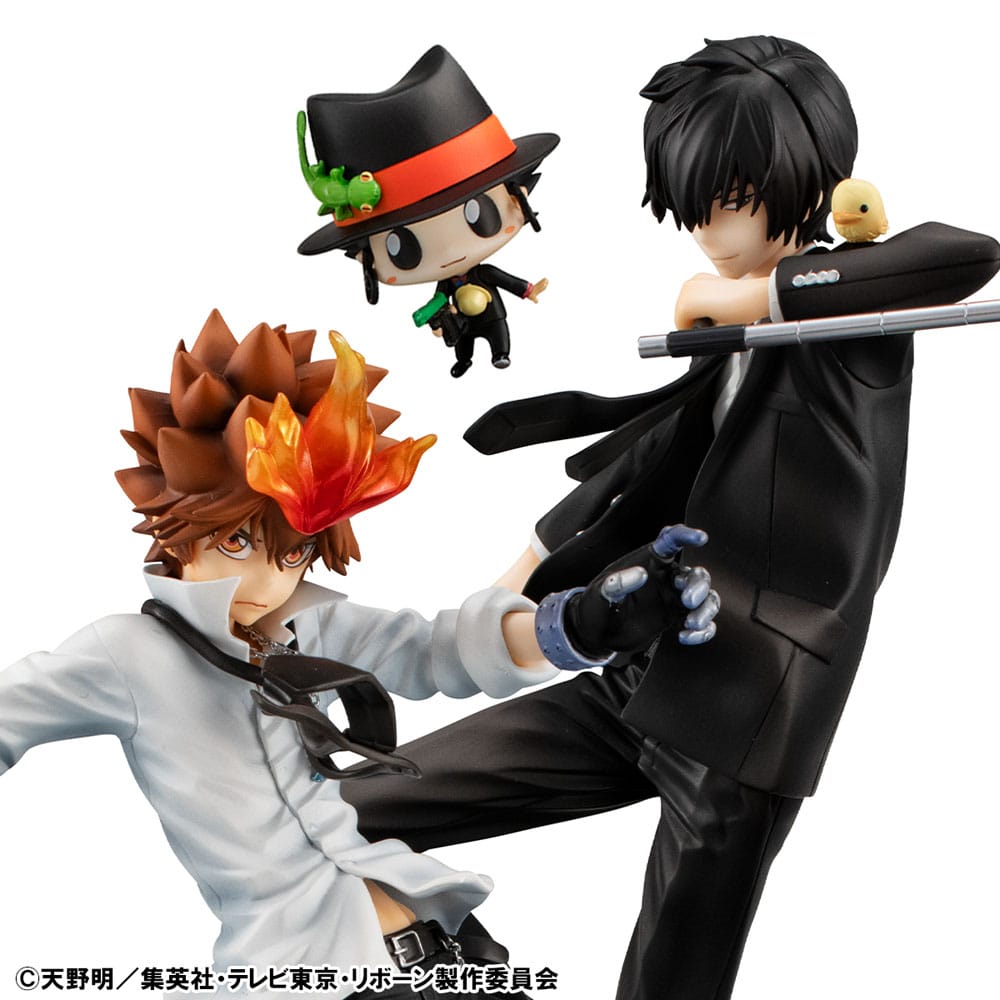 Katekyo Hitman Reborn! G.E.M. Series PVC Statue Tsunayoshi Sawada & Kyoya Hibari & Reborn Set 21 cm P050460