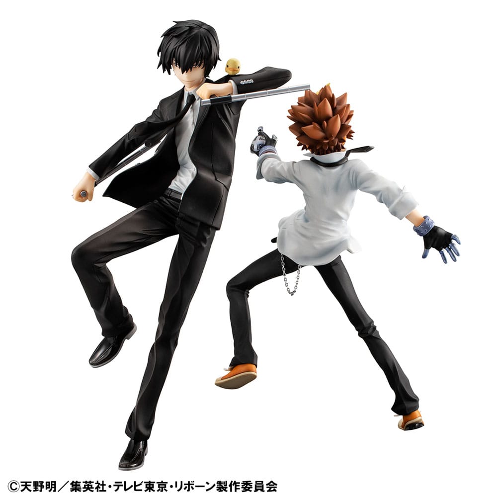Katekyo Hitman Reborn! G.E.M. Series PVC Statue Tsunayoshi Sawada & Kyoya Hibari & Reborn Set 21 cm P050460
