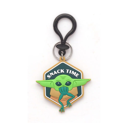 Star Wars Soft Touch PVC Bag Clip Baby Yoda Snack Time P065961