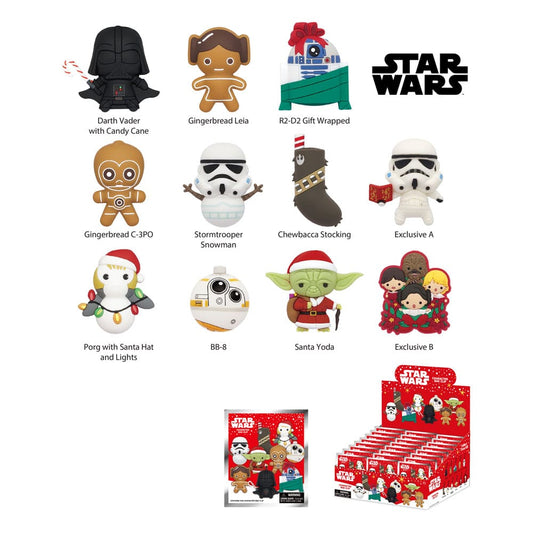 Star Wars 3D PVC Bag Clips Star Wars Christmas Series 1 Display (24) P051251