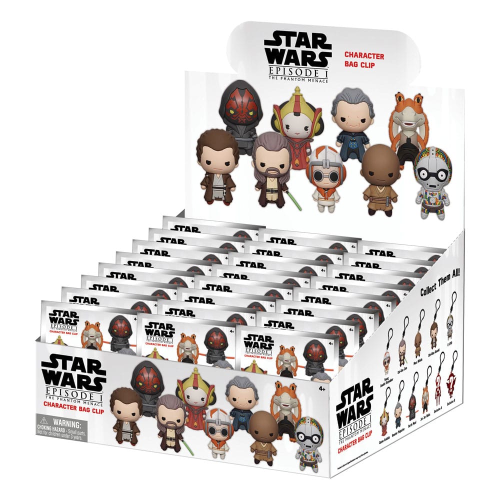 Star Wars  3D PVC Bag Clips The Phantom Menace Display (24) P051257