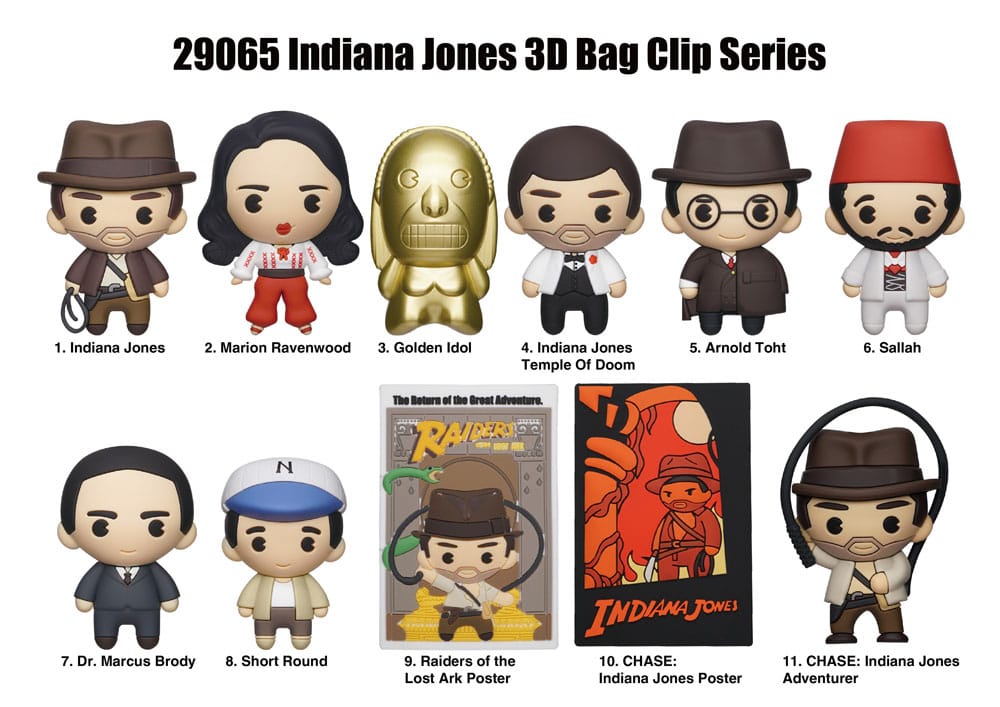 Indiana Jones 3D PVC Bag Clips Display (24) P051259