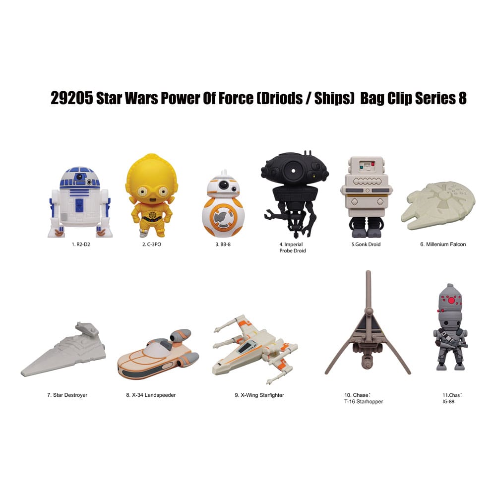 Star Wars PVC Bag Clips Series 8 Power Of Force Display (24) P051275