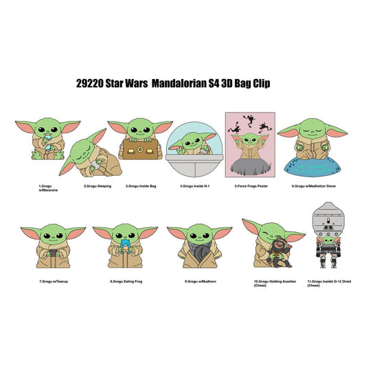 Star Wars 3D Foam Bag Clips Best of Grogu Series 1 Display (24) P051276