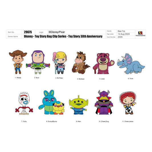 Toy Story 3D PVC Bag Clips 30th Anniversary Series 67 Display (24) P051281