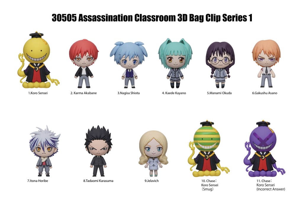 Assassination Classroom 3D Foam Bag Clips Series 1 Display (24) P067762