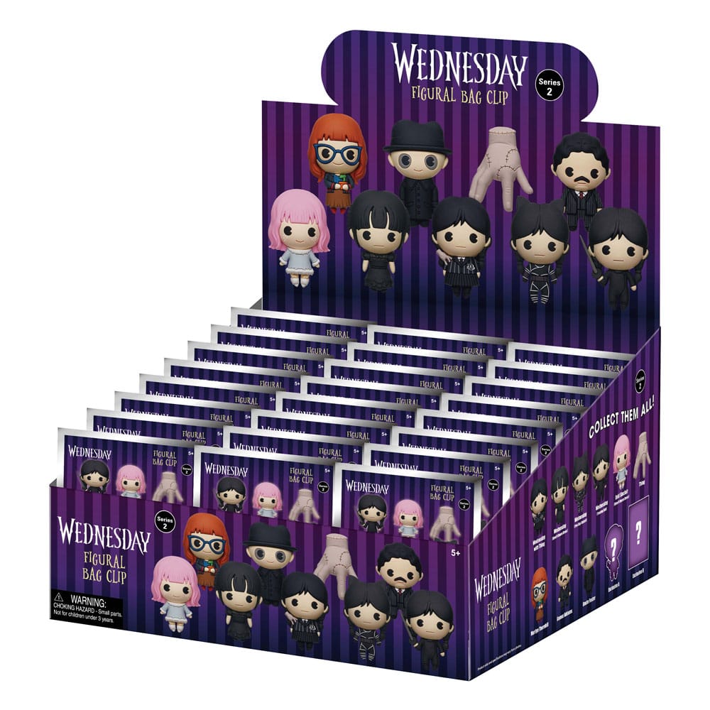 Wednesday 3D PVC Bag Clips Series 2 Display (24) P051308