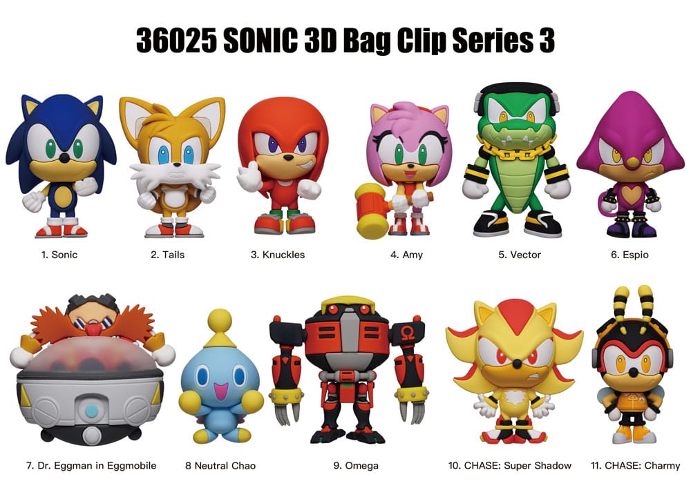 Sonic - The Hedgehog 3D PVC Bag Clips Series 3 Display (24) P051328