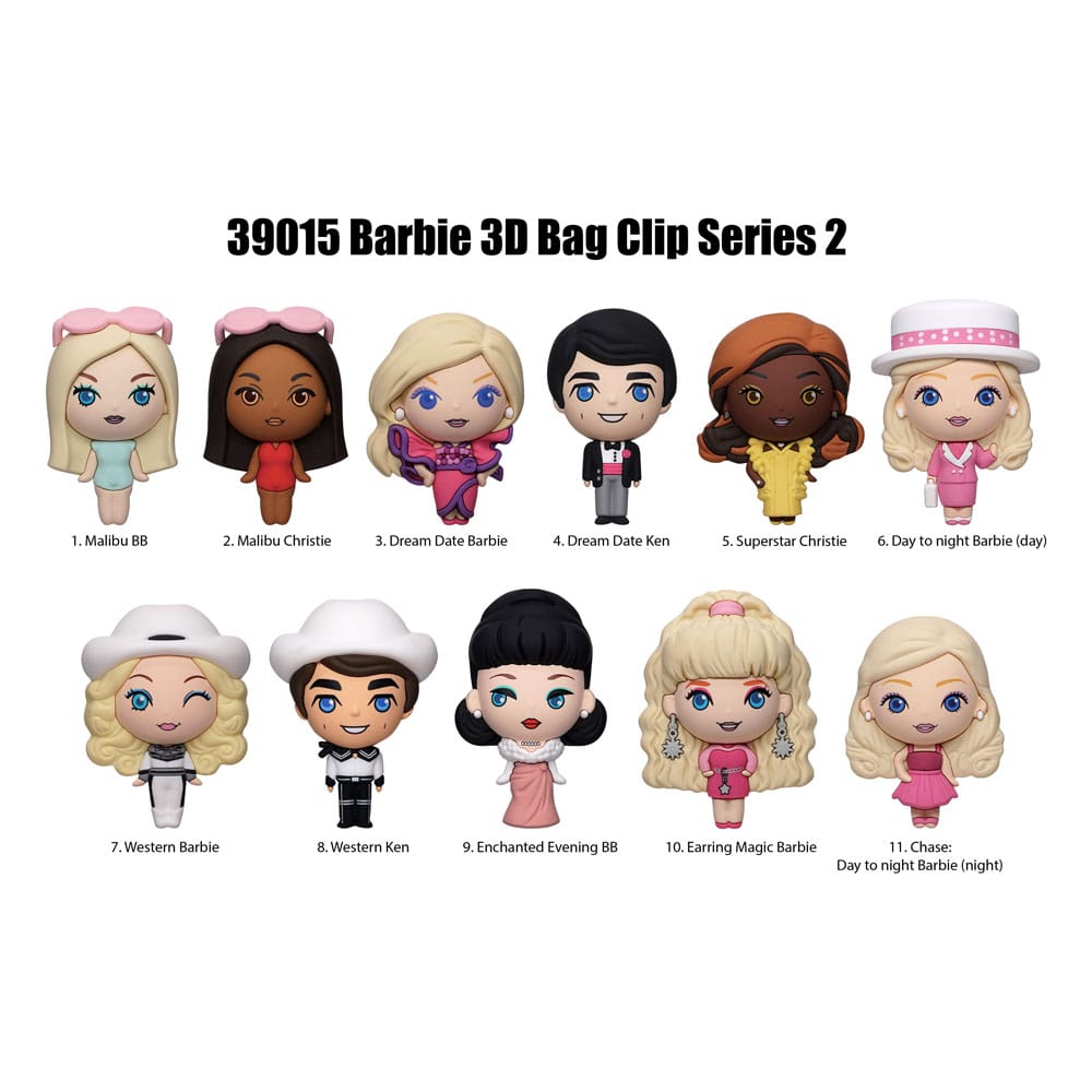 Barbie 3D Foam Bag Clips Series 2 Display (24) P065971