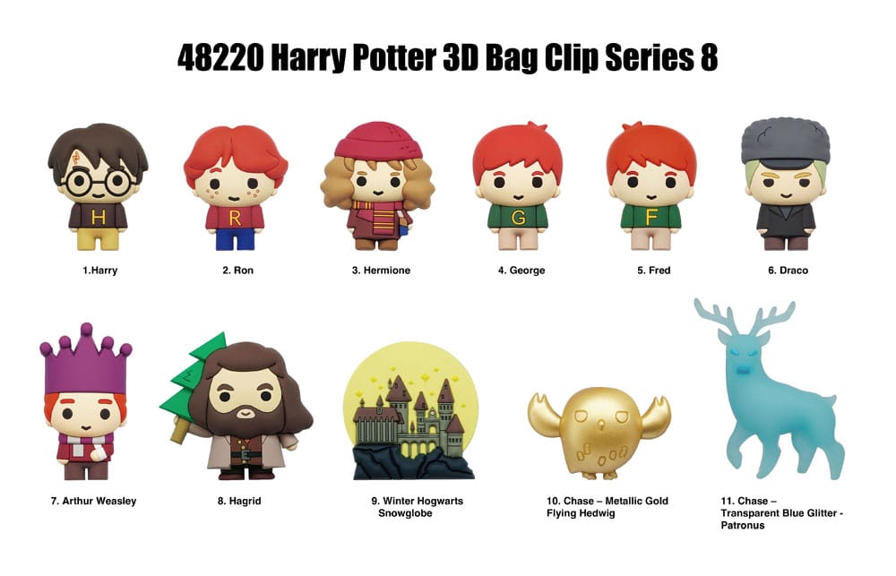 Harry Potter 3D PVC Bag Clips Series 8 Display (24) P067769