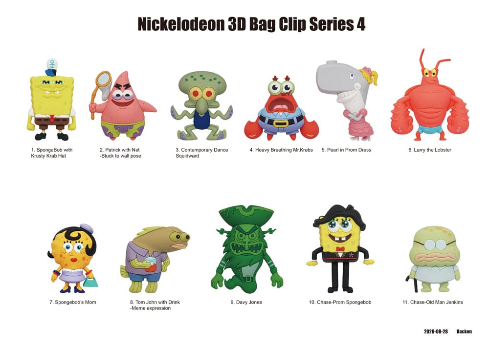 Nickelodeon Classics 3D PVC Bag Clips Series 4 Display (24) P051429