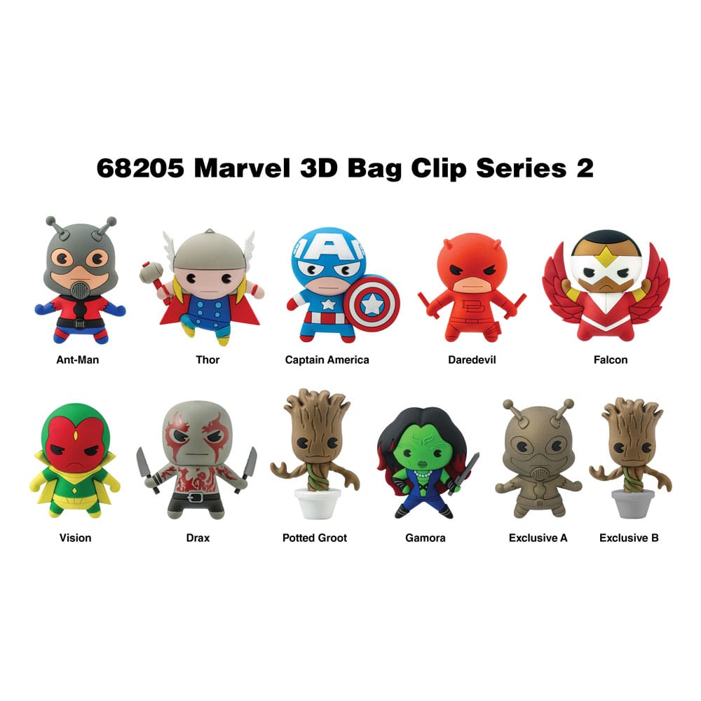 Marvel 3D PVC Bag Clips Series 2 Display (24) P051454