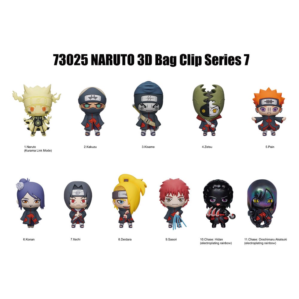 Naruto 3D Foam Bag Clips Series 7 Display (24) P051551