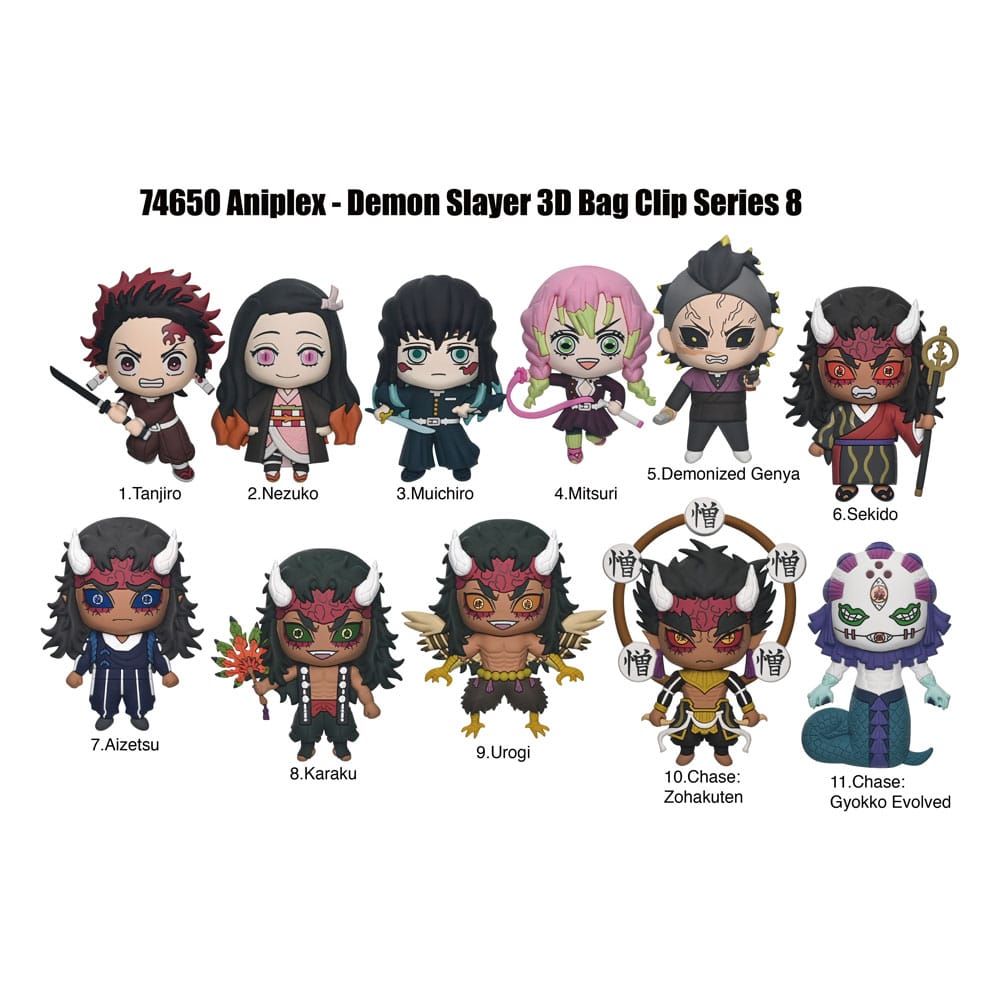 Demon Slayer Season 3 3D Foam Bag Clips Series 8 Display (24) P065981