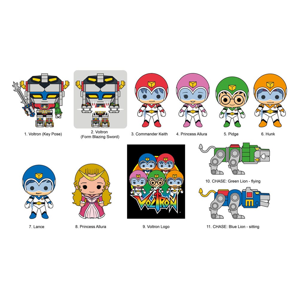 Voltron 3D PVC Bag Clips 40th Anniversary Display (24) P051597