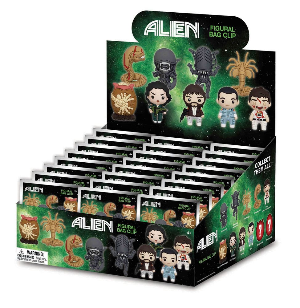 Alien 3D PVC Bag Clips  Series 1 Display (24) P051610