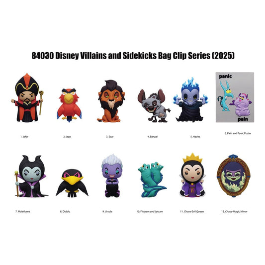 Disney 3D Foam Bag Clips Villains Series 4 Display (24) P051643