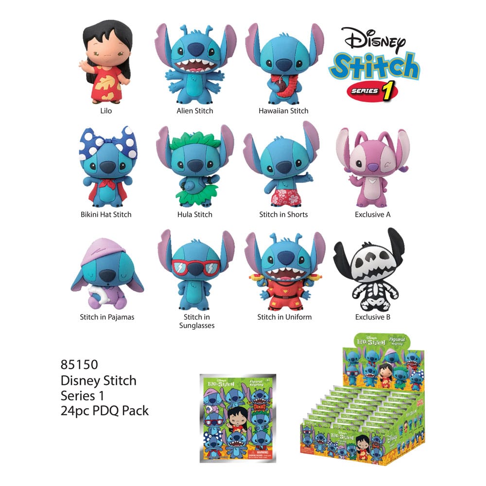 Lilo & Stitch 3D PVC Bag Clips Series 1 Display (24) P051670