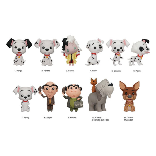 Disney 3D PVC Bag Clips 101 Dalmations Series 33 Display (24) P051675