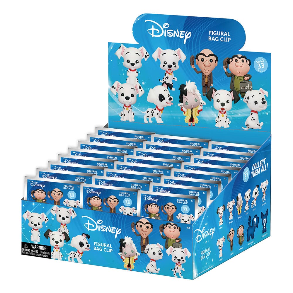 Disney 3D PVC Bag Clips 101 Dalmations Series 33 Display (24) P051675